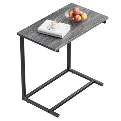 Gilsum C-Shaped End Table, TV Tray for Living Room, Side Table Nightstand for Sofa Side, Breakfast Table for Bed Side