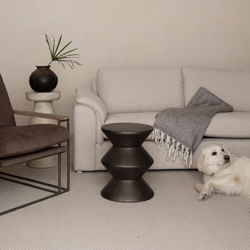 Bronze Concrete Accordion Silhouette End Table