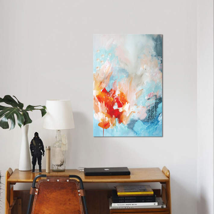« souvenirs », impression sur toile, H 60 po x l 40po x P 1,5 po, Pas de tapis, Toile tendue