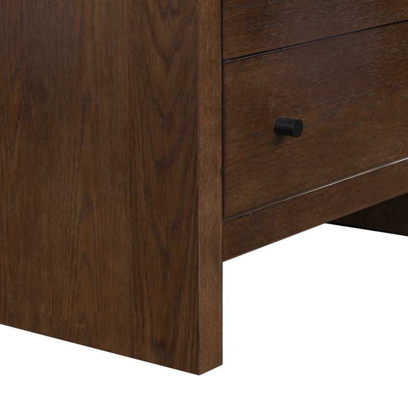 Frederick 2 Drawer Wood Nightstand, Dark Walnut