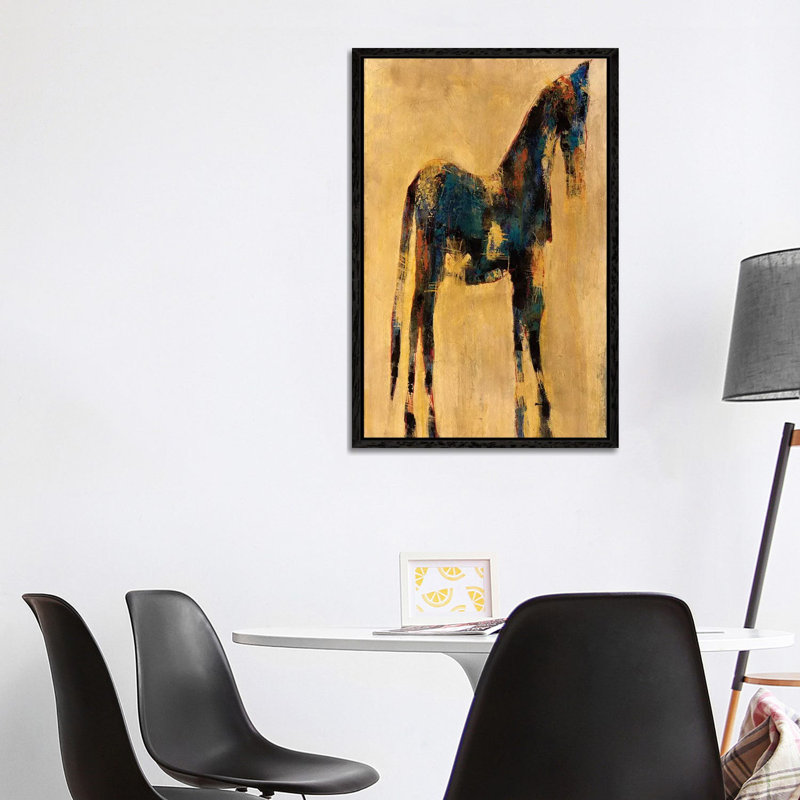 Indigo - Painting on Canvas, Black Framed, 101.6 cm H x 66.04 cm W