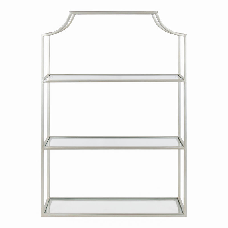 Turgut 4 Piece Scalloped Tiered Shelf, Silver