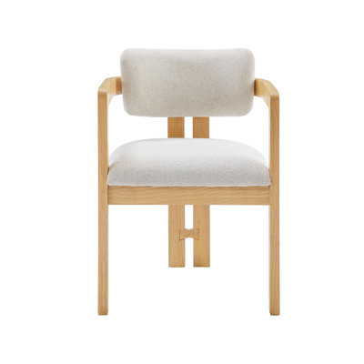 Upholstered Wooden Arm Side Chair