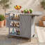 Îlot de cuisine pliable pour l'extérieur avec armoire de rangement, tablettes ouvertes et porte-serviettes-133215777