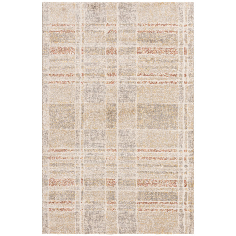 Tapis d'intérieur / beige en polyester Bungalow Rose Plath Searcy, Rectangle 4 pi 11,1 po x 7 pi 6,6 po