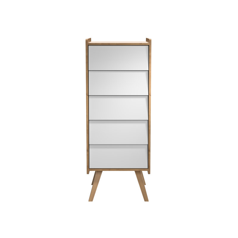Antoine Kids 5 - Drawer Chest, Light Brown/White