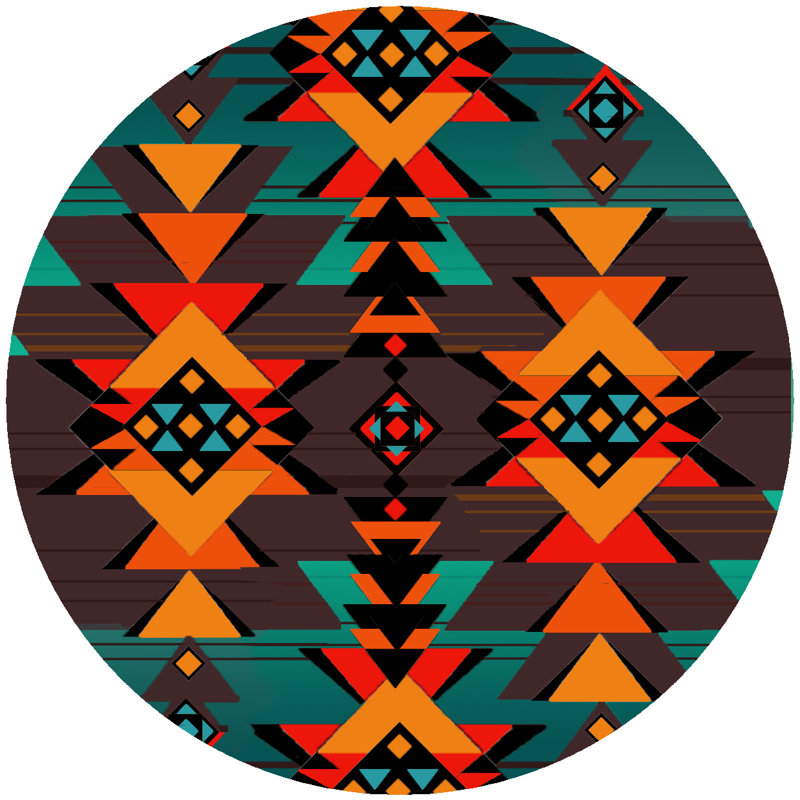 Aztec Patterned Round Silicone Trivet in Vibrant Colors