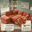 Canapé-lit modulaire convertible 82,67 po Chenille
