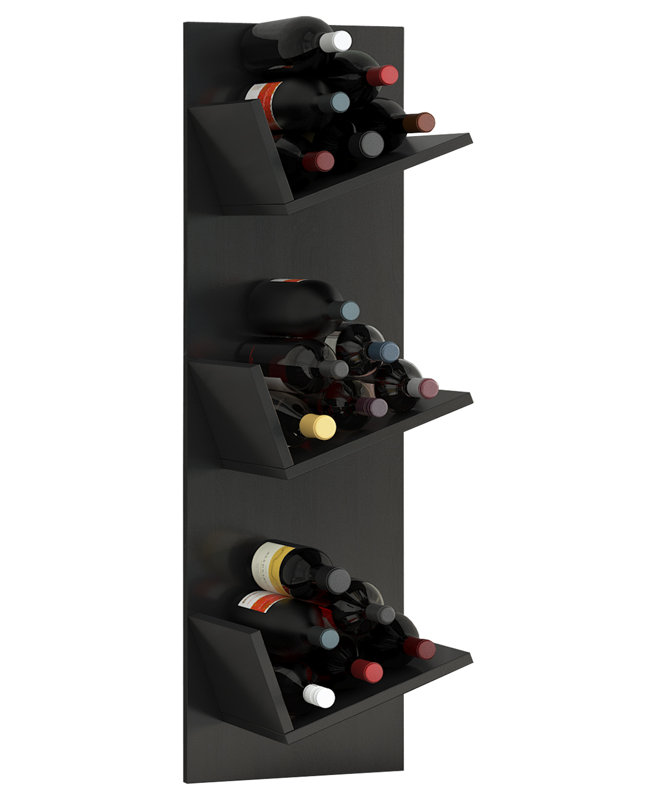 Slater Wall Mounted Wine Bottle Rack, Black