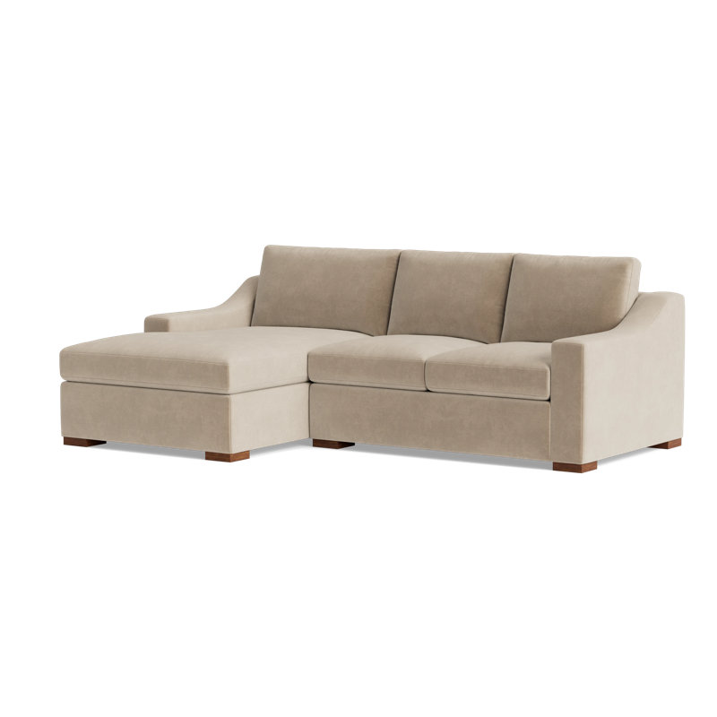 Lucca Sectional, Left Hand Facing, Velvet - Beige