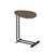 Set of 2 c-shaped side tables in white, modern wood top with metal frame design for sofa and bedside use