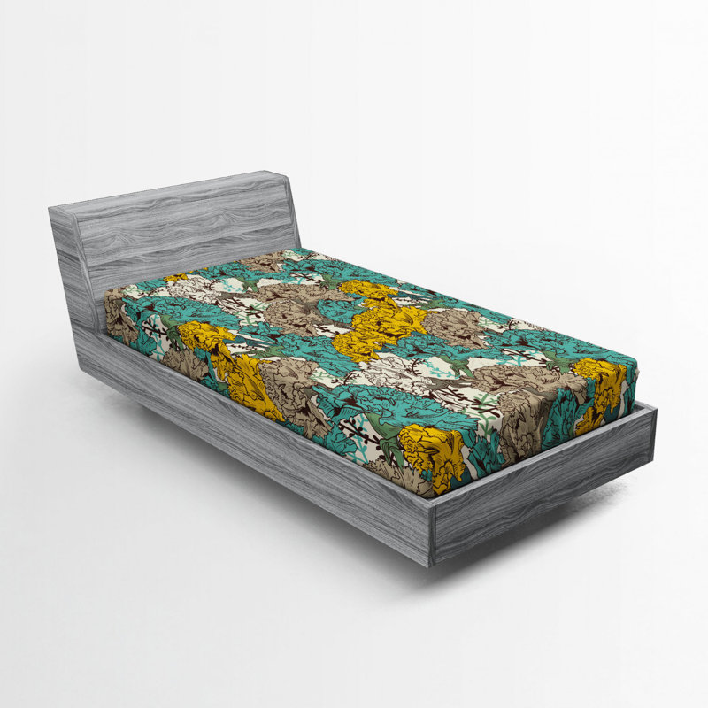 Twin Multicolor Microfiber Floral Fitted Sheet
