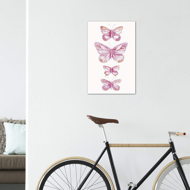 Décoration murale papillons pour enfants, Toile tendue, H 26 po x l 18 po x 1,5 po