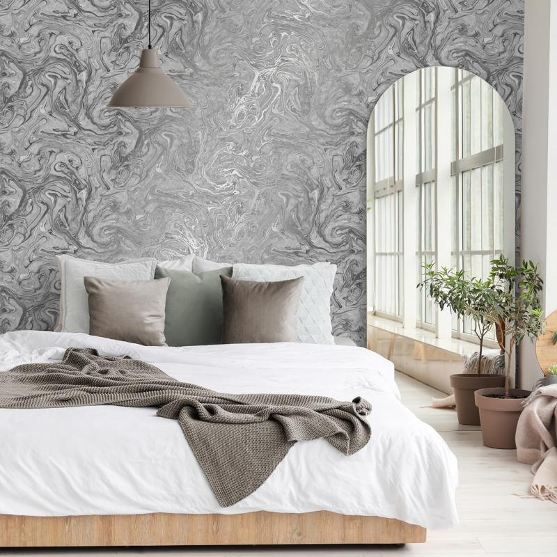 Marble Stone Charcoal Luxury Wallpaper