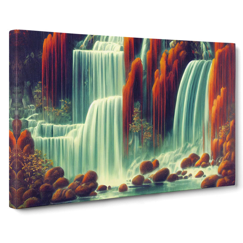 Artsy Waterfall - Wrapped Canvas Print, 35cm H x 50cm W x 3cm D