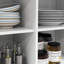 Chariot de cuisine avec armoire pliante Frances - blanc, 2 tiroirs, tablette réglable