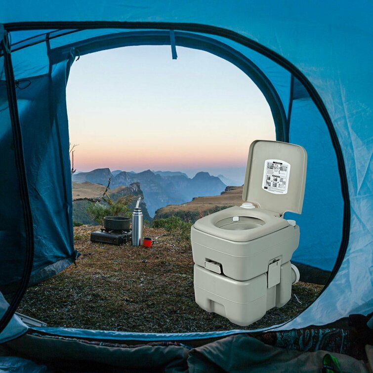 JAXPETY 5.3 Gal. Portable Toilet Porta Potty Outdoor Toilet No