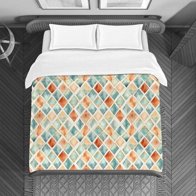 Polyester Geometric Shapes Duvet Cover, Twin Duvet Cover
