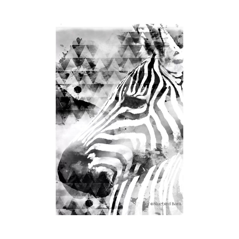 Modern Black & White Zebra by Bluebird Barn - Wrapped Canvas Painting, 152.5 cm H x 101.5 cm W