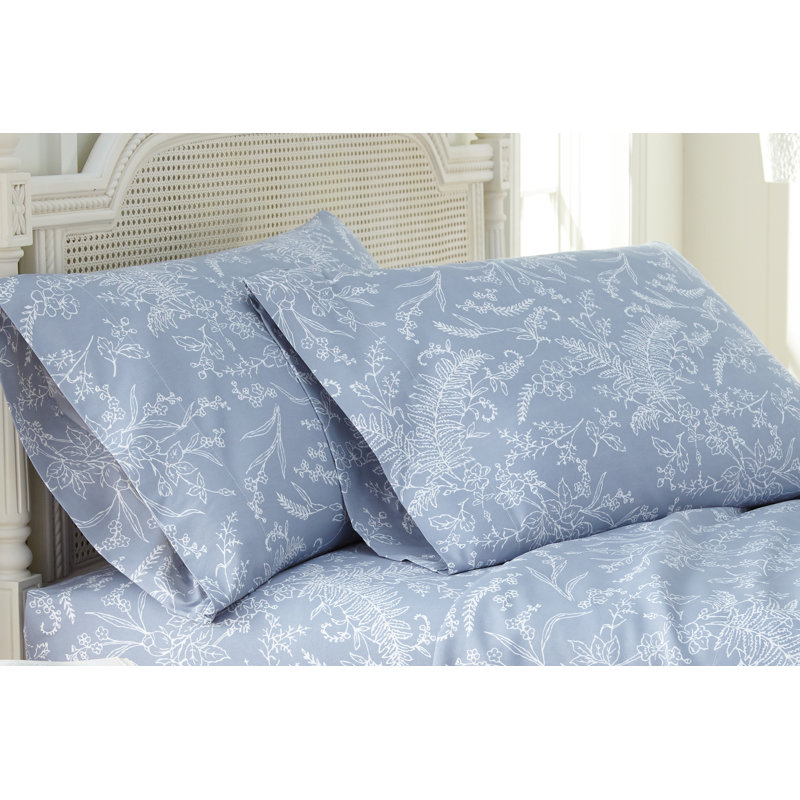 Taie d'oreiller Dunson, Taies d'oreiller pour grand lit, Bleu / blanc