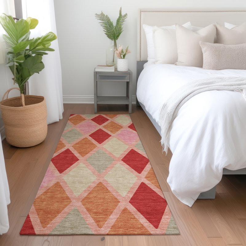 Premium Machine Washable Prisco Pink Rug, Runner 2'3" x 7'6"