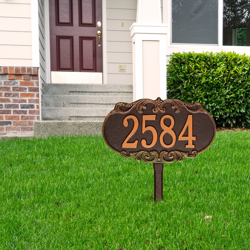 Charrington 1-Line Lawn Address Sign, Antique Copper, Yes