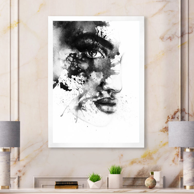 Illustration Abstract beautiful woman face portrait wall art Painting
