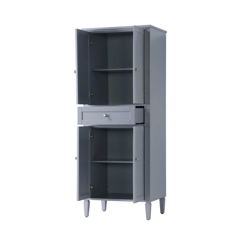 Armoire de rangement pour salle de bain 28 po en gris, H 72 po x l 28 po x P 20 po, Gris