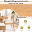 Ensemble de salle à manger extensible en bois pour table rectangulaire de 6,60 à 72 pouces avec rallonge amovible, 4 chaises à dossier échelle et banc rembourré de 48 pouces, mobilier complet pour cuisine et salle à manger (bois naturel délavé + beige)
