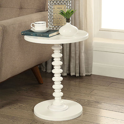 Table d'appoint ronde en bois blanc pour une utilisation pratique dans la maison Profond avec piédestal