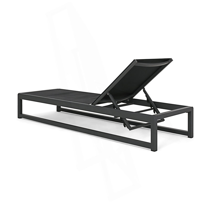 Ensemble de 2 chaises longues de patio, Noir