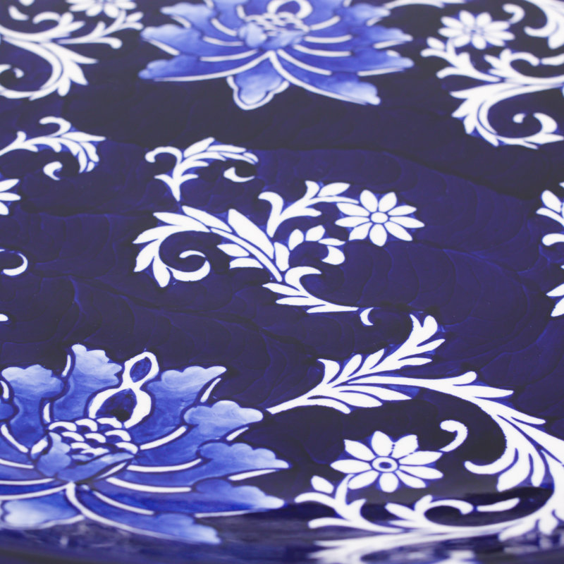 Très grand plateau décoratif Blue Garden Blue Garden Lotus