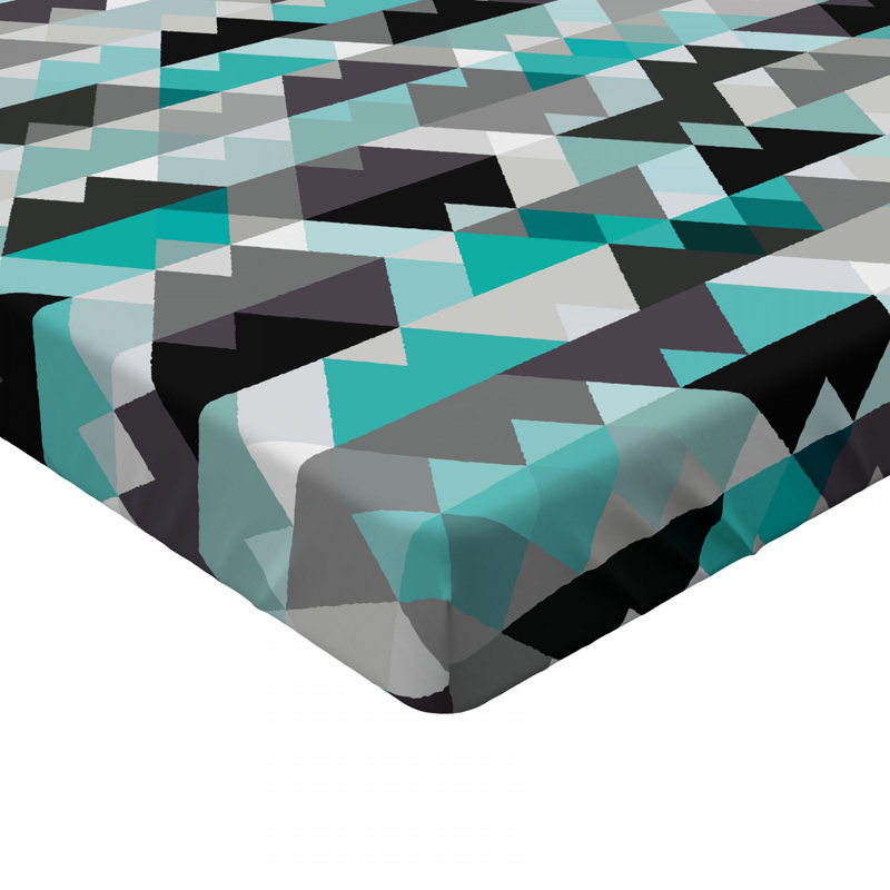 Microfiber Geometric Fitted Sheet, Full Fitted Sheet