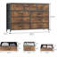 Meuble télé avec commode pour chambre à coucher 55 po, commode avec 10 tiroirs-972292674-972292687