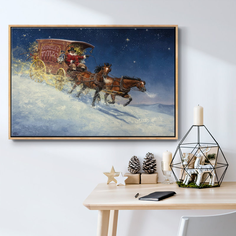 Nick of Time - reproduction de cadre flottant sur toile, H 17 po x l 25 po x P 2 po, Bois naturel