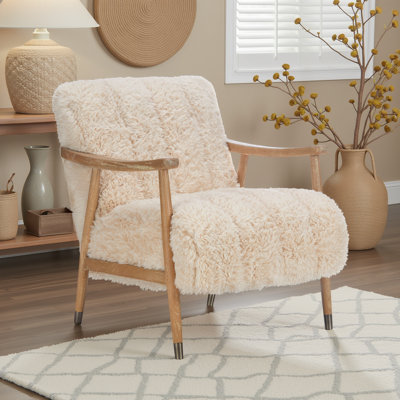Bayli Upholstered Faux Fur and Faux Sheepskin Armchair