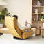 Chaise longue en métal jaune avec tête et taille réglables, confort d'assise long, chaise rotative rotative à 360 degrés et métal, housse de revêtement de siège-2113921807