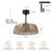 19.7" Boho 5-Blade Reversible Rattan Caged Ceiling Fan Light With Remote