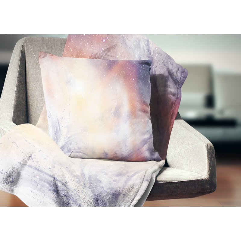 Aquarelle floue avec étoile - coussin imprimé abstrait, 16 po x 1 po, Coussin décoratif