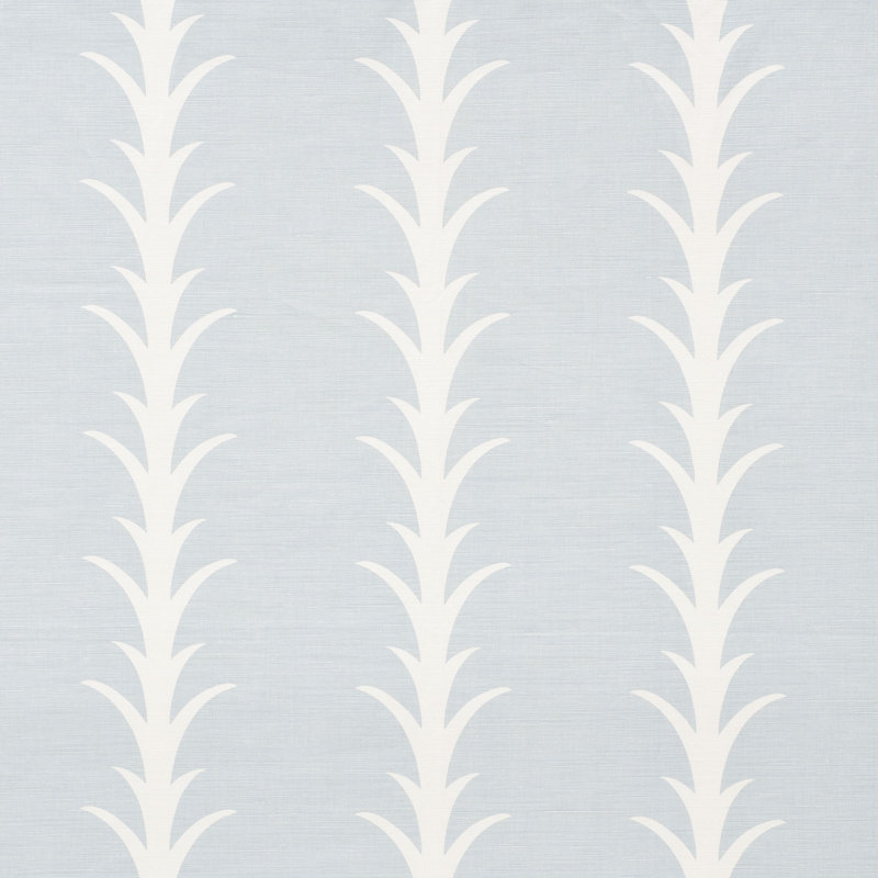 Schumacher x Celerie Kemble Acanthus Stripe Fabric, Sky