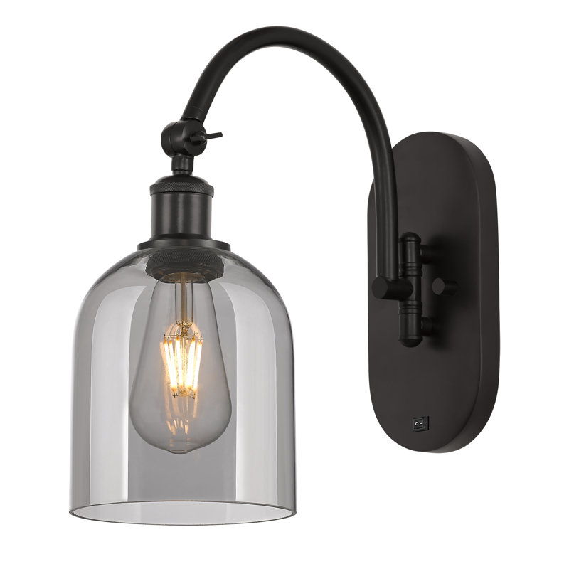 Odaniel Steel Armed Sconce, Light Smoke, Oil Rubbed Bronze