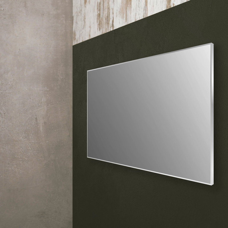 Miroir de salle de bain en aluminium mat 20 po, gris, 43,50 po x 19,50 po