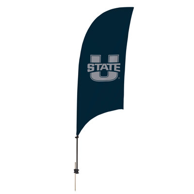 Utah State Aggies Feather Flag with Cross Base - NCAA Licensed