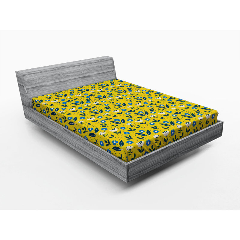 Microfiber Floral Fitted Sheet, Full Fitted Sheet