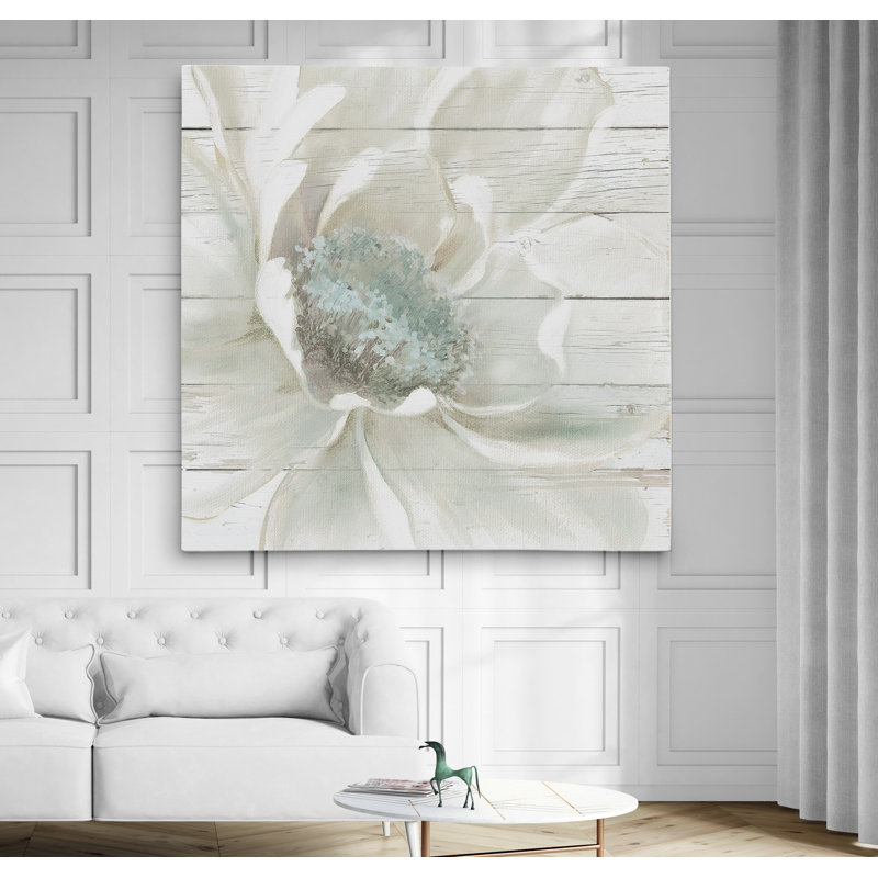 " Weathered White I ", 16" H x 16" W x 1.5" D, Wrapped Canvas