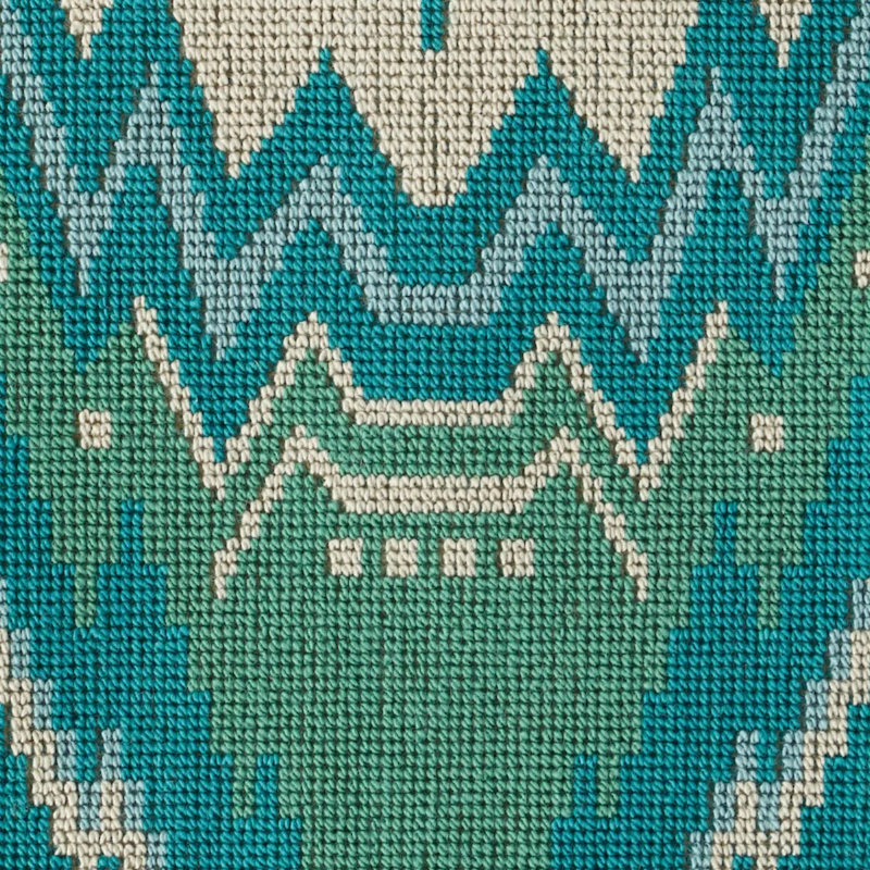 Tauride Épinglé Fabric, Blue/ Medium Blue/ Green