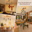 4-Light Burnt Wood Kitchen Island Pendant