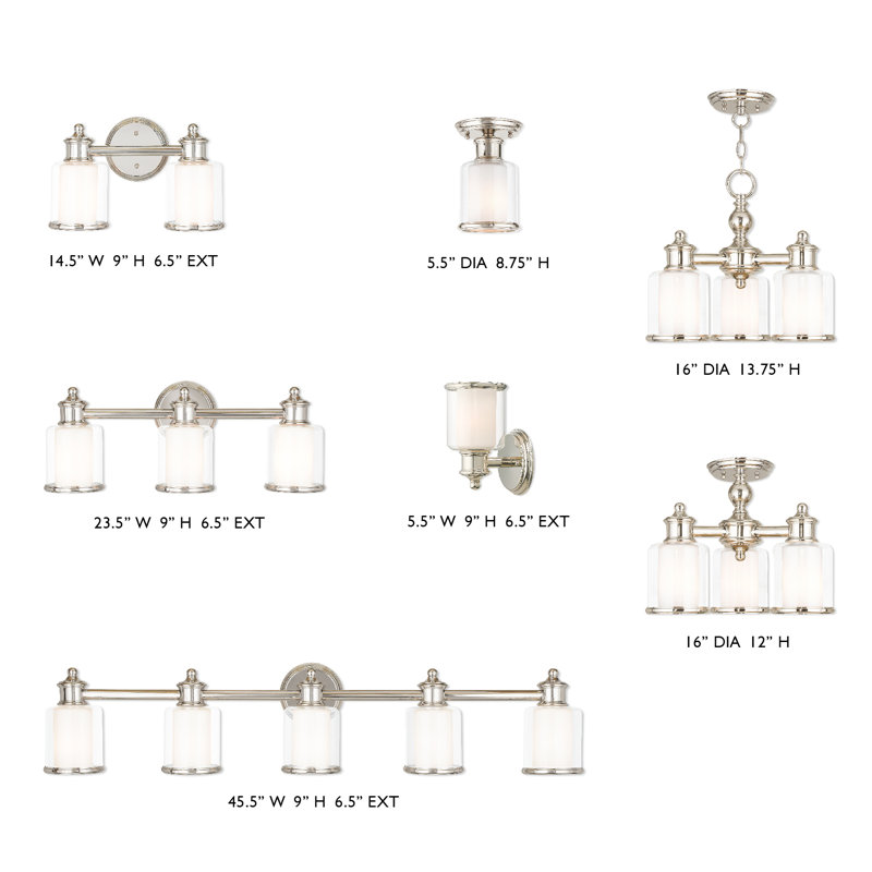 Plafonnier semi-encastré 1 lumière 5,5 po Wilczek, Nickel poli