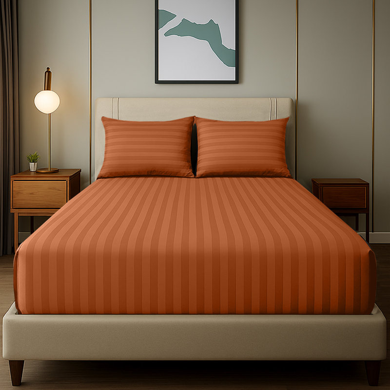 Microfiber Standard Fitted Sheet, Rust, Single (3')