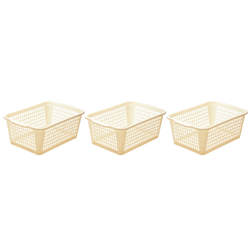 Panier de plastique, 14 x 12 x 14, Ivoire, 3